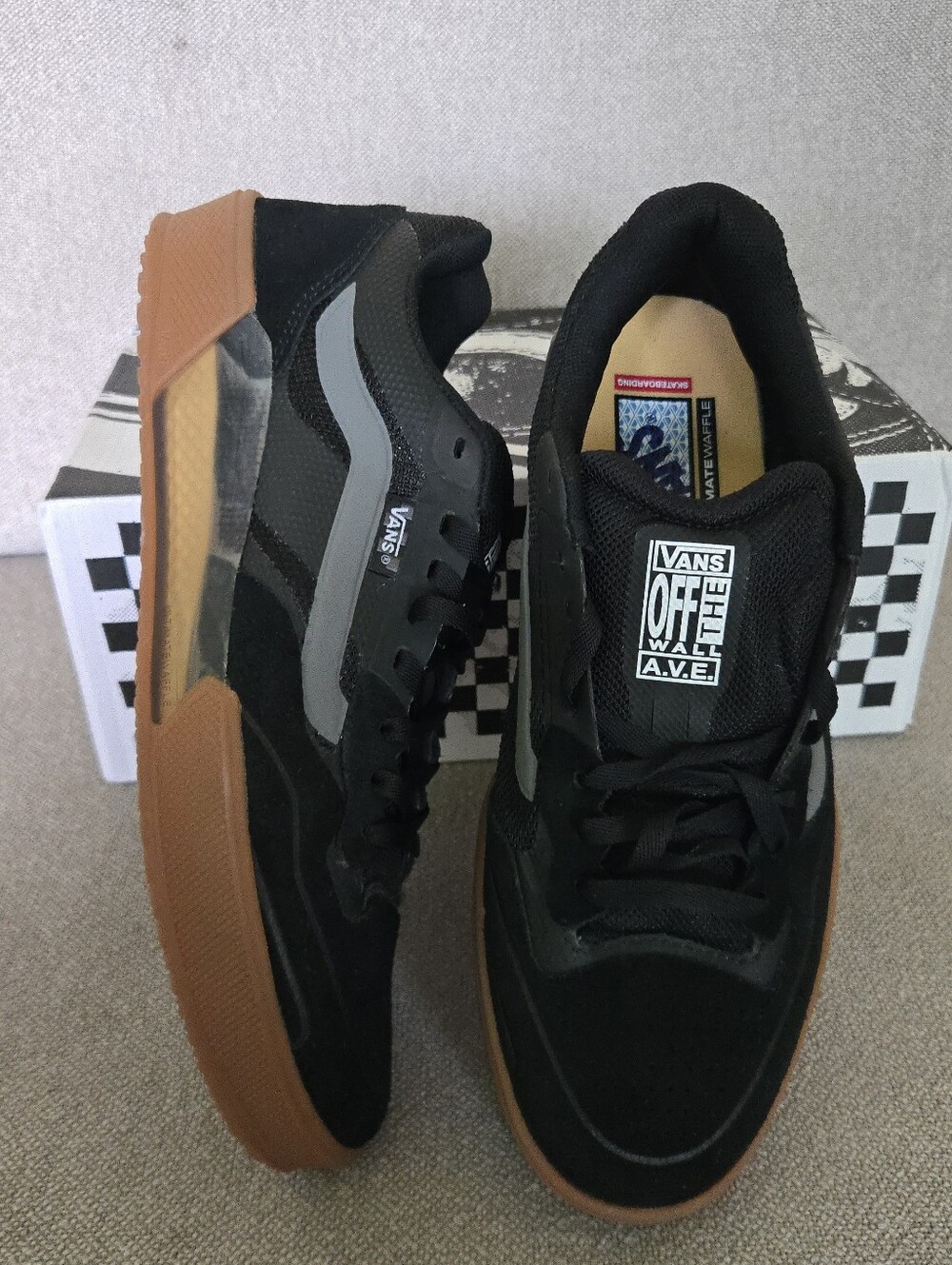 Vans Skate Ave Pro 2 Men Size 7.5 Black And Gum Ultimatewaffle 062026